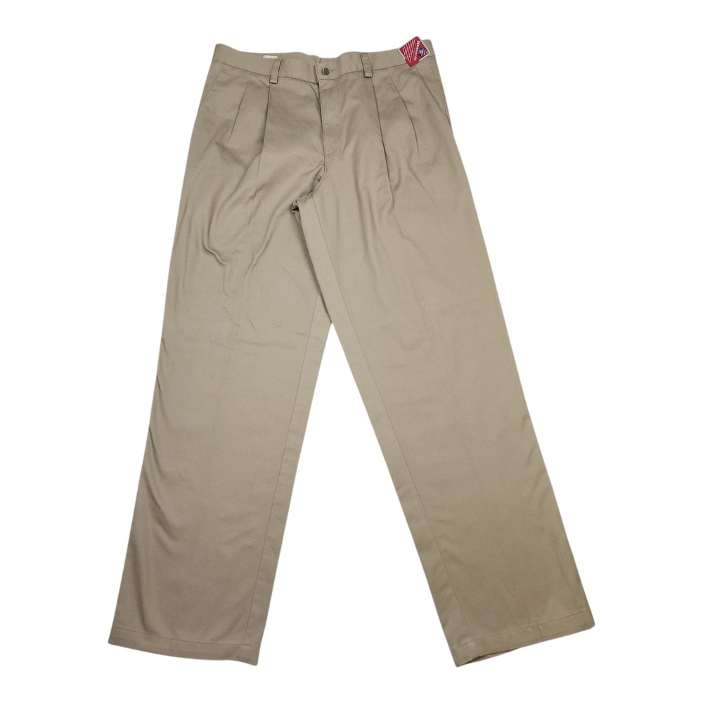 NWT‎ Dockers Pleated Original Khaki Tan Pants 34x32 Classic Fit 100% Cotton